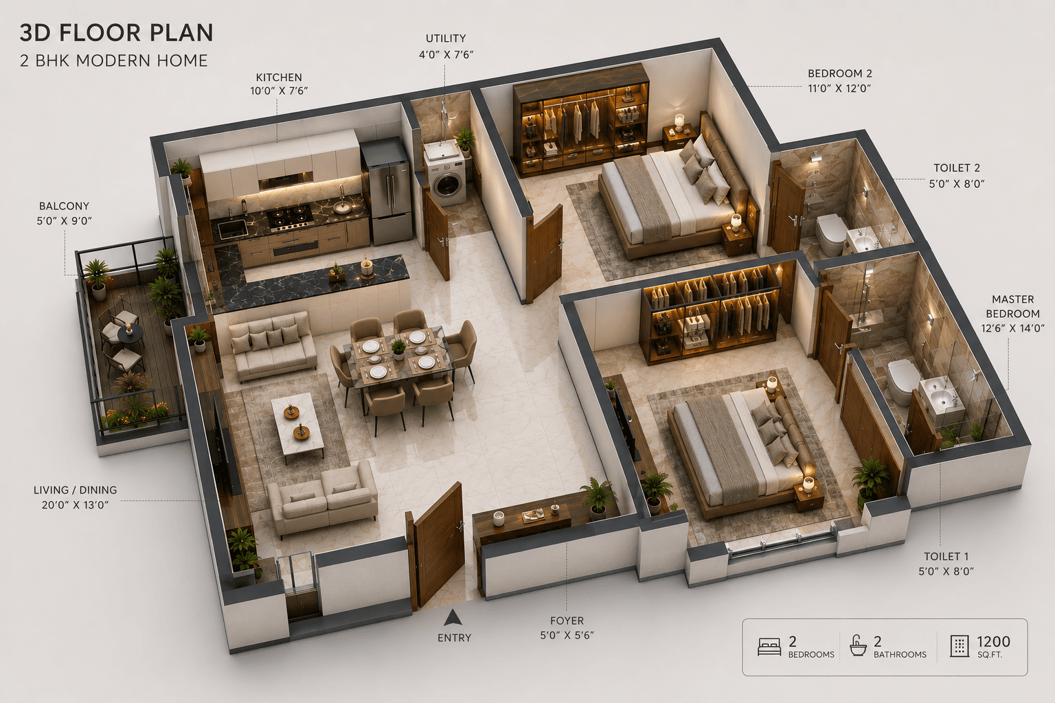 Vinra Interiors Architectural Planning & 3D Visualization project